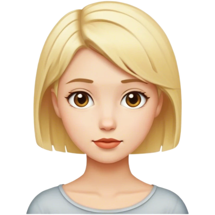blonde girl with short hair in  emoji