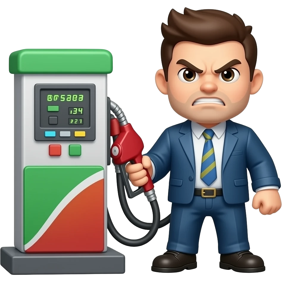 angry driver near the gasoline  pump emoji