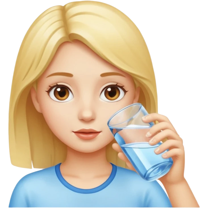 Beautiful girl drink water emoji