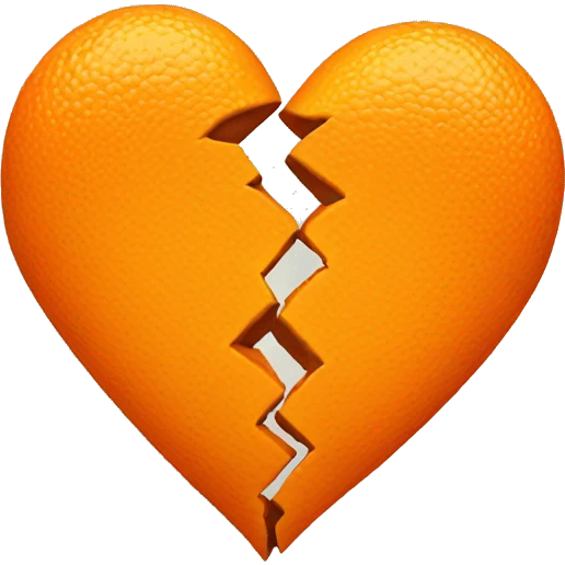 Orange broken heart emoji