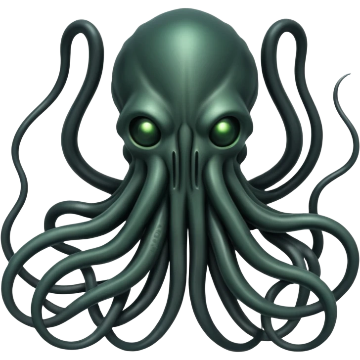 tangled black cables creating a dark biomechanical Cthulhu, Giger style emoji