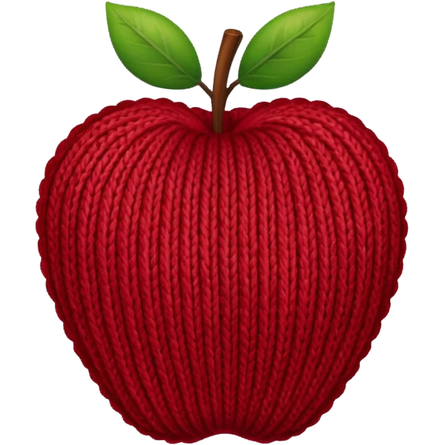 knitted fruit apple  emoji
