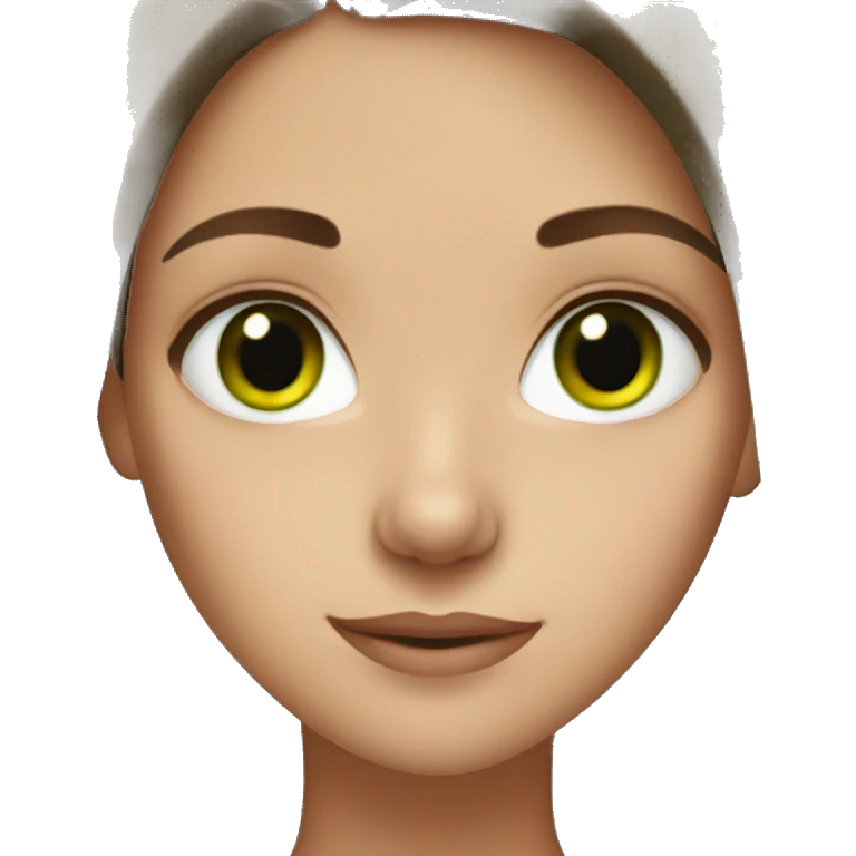 Girl with brown hair and green eyes  emoji