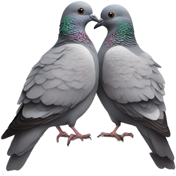 Two pigeons hugging  emoji