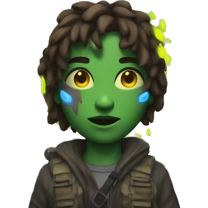 survivor with glowing neon elements emoji