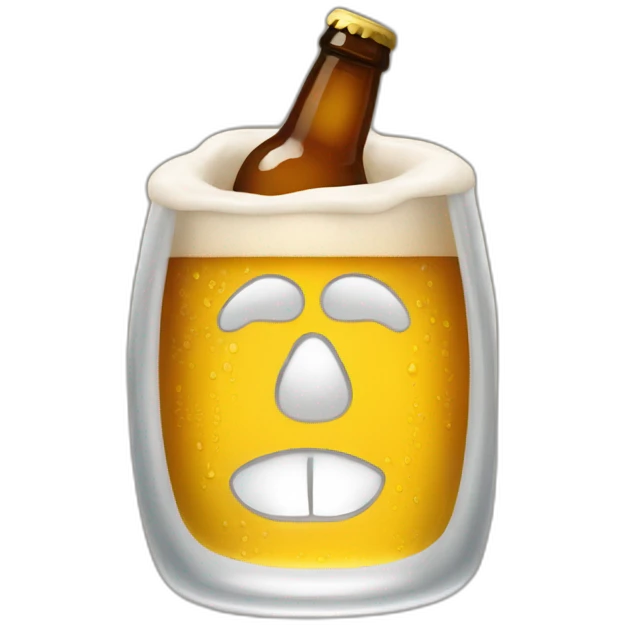 Rick buvant une bière emoji