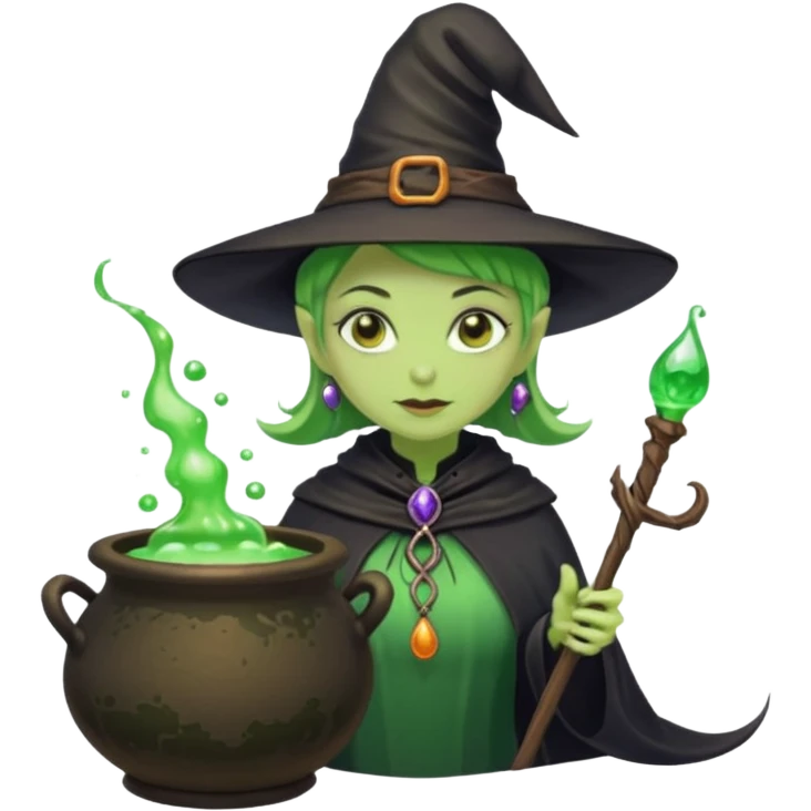 green witch cooking potion emoji