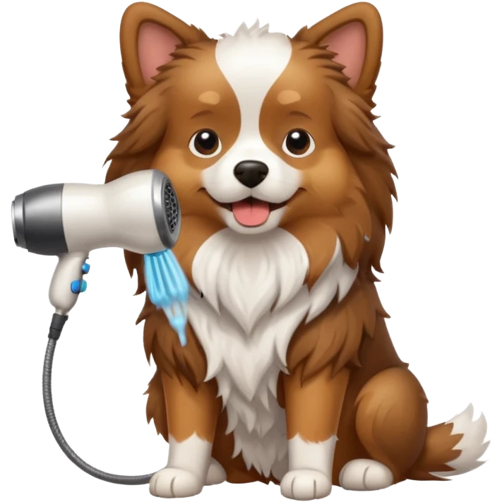 dog hair dryer emoji