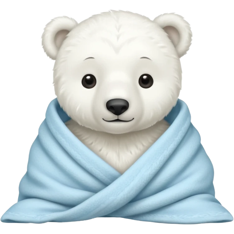 baby white polar in cozy blanket emoji