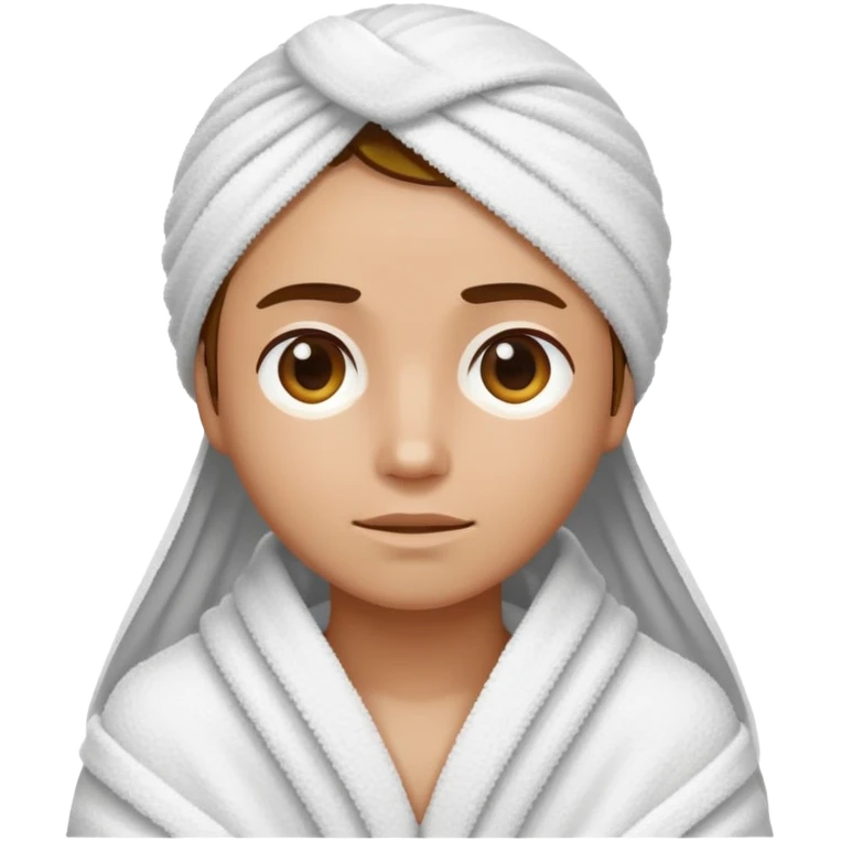 Person wrapped in towel after shower emoji