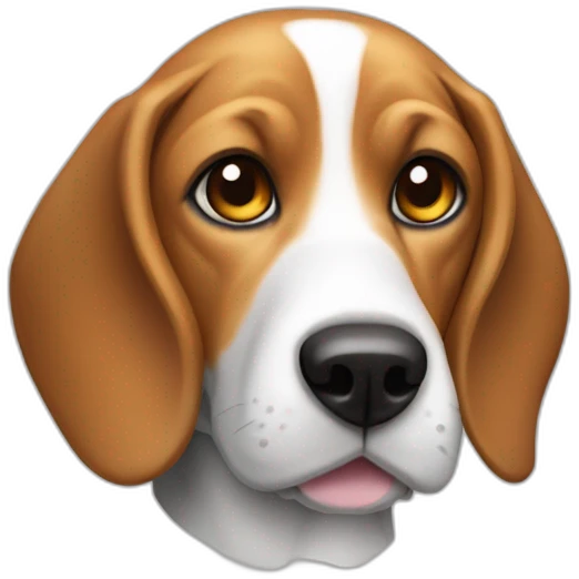 beagle avec une balle dans la bouche emoji