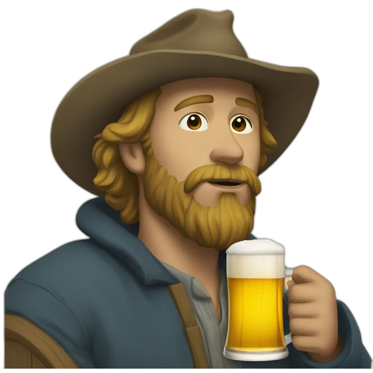 Vangoh drinking a beer emoji