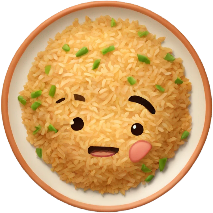 fried rice on a terra cotta plate emoji