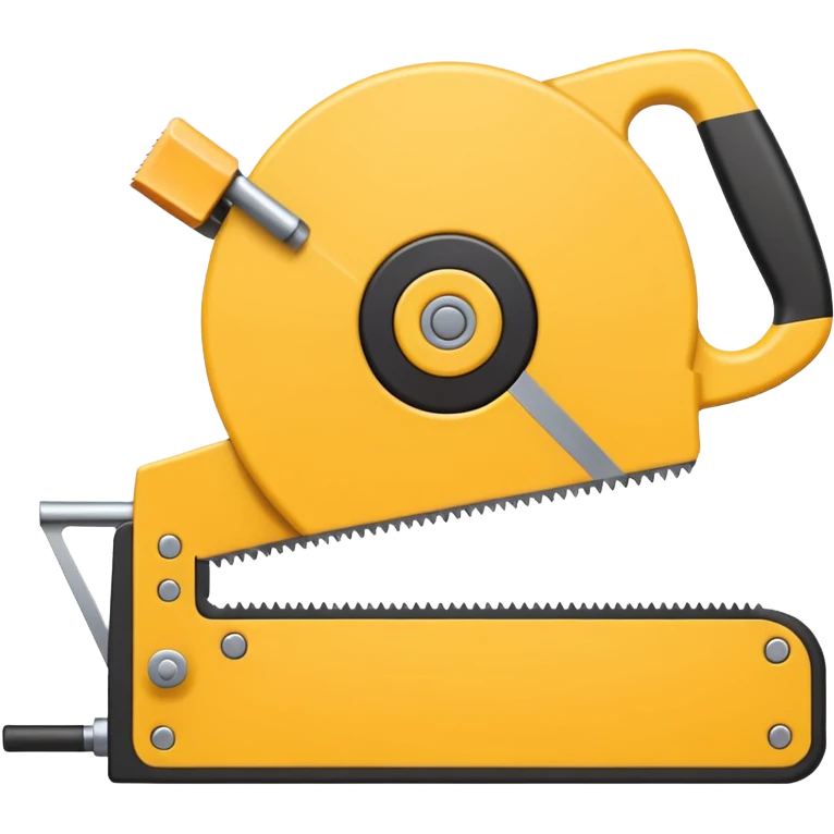 Combine the concept of indecision and a woodworking hand saw. The emoji should clearly show hesitation or uncertainty (e.g. a confused facial expression, or a split decision gesture) integrated with a classic wood saw. Simple, clean emoji style, bold shapes, minimal details emoji