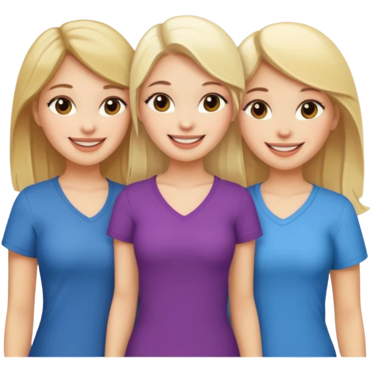 3 girlfriends white 1 blond 2 brunette  emoji
