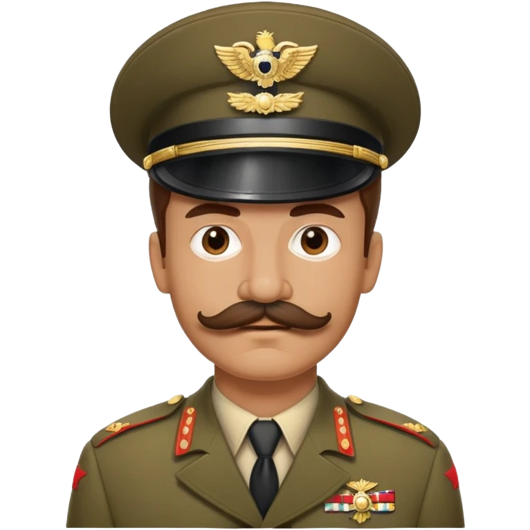 Man with moustache in a oldschool soldier uniform emoji