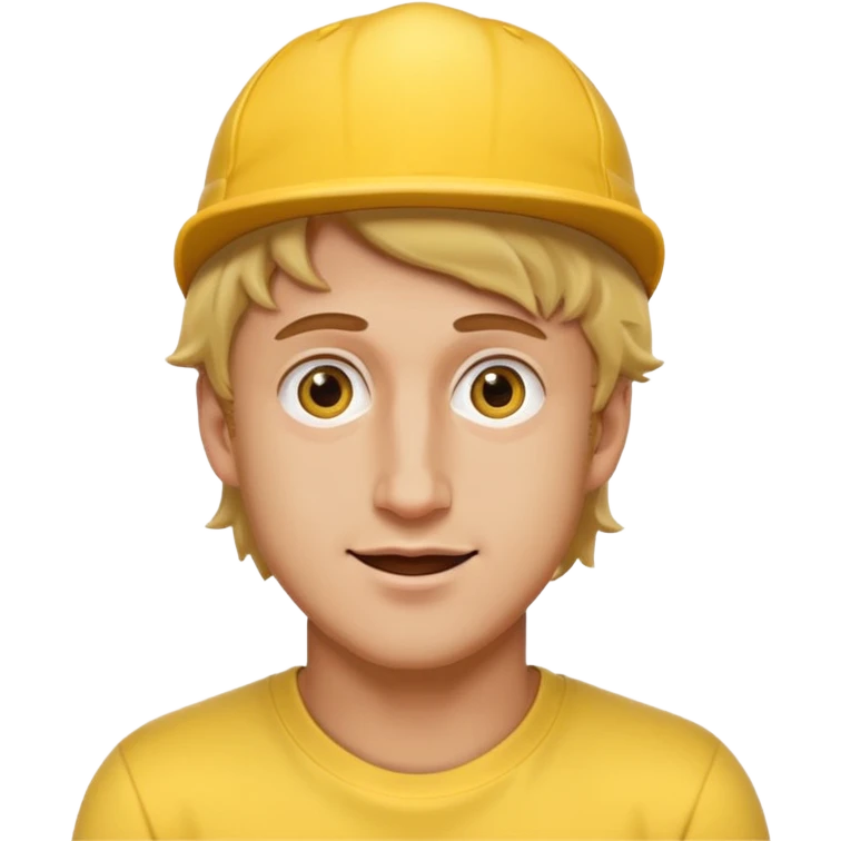 logan paul emoji, with a yellow cap, playful look emoji