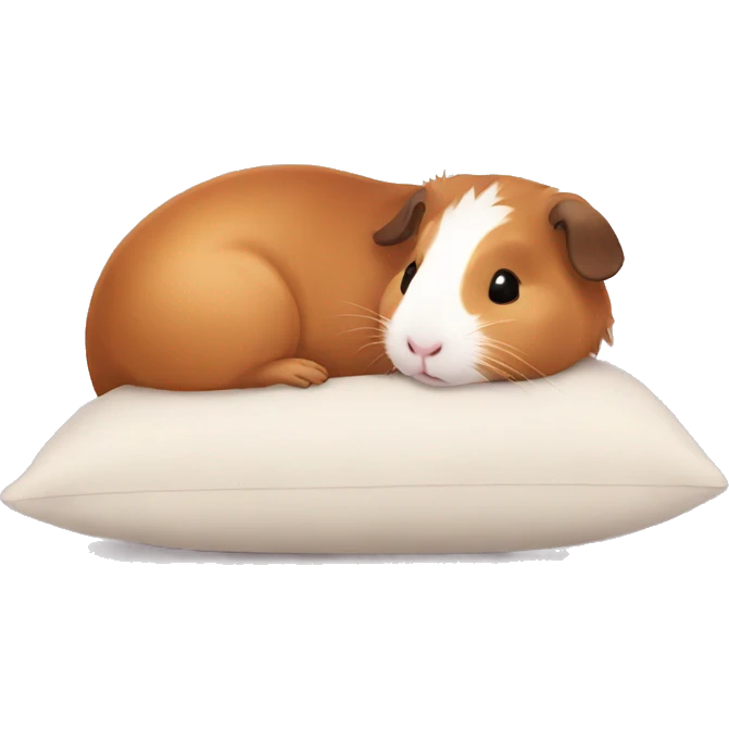 Guineapig cuddling a soft pillow emoji