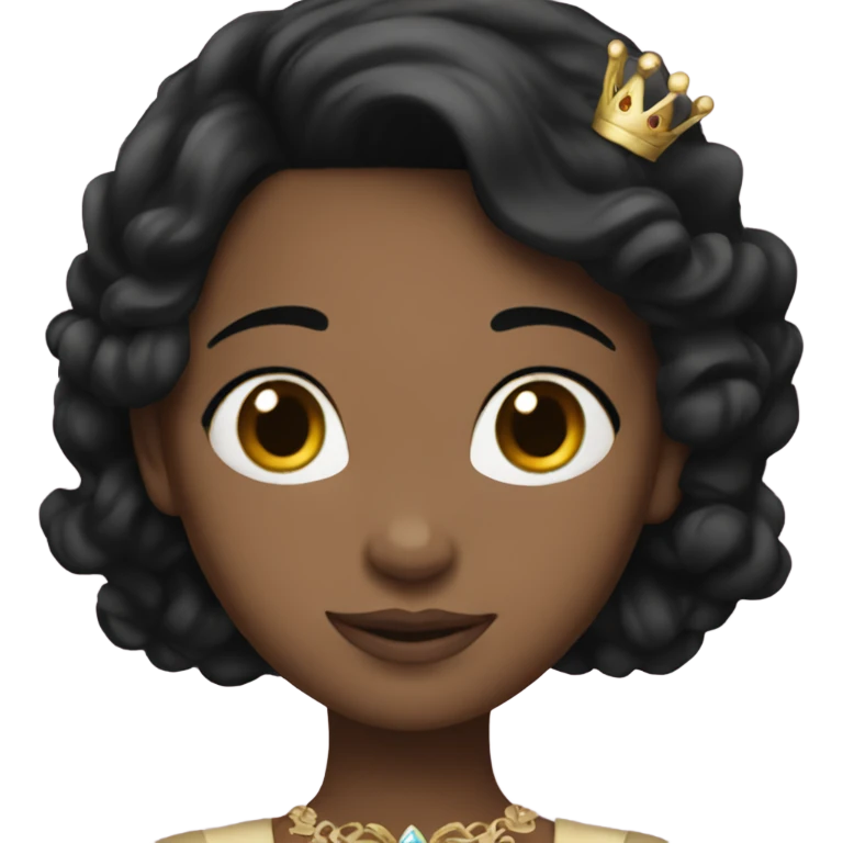 princess with short black hair, and brunette emoji