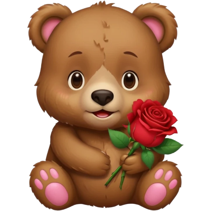 Cute bear with this emoji 🥹  holding roses with this emoji expression  emoji