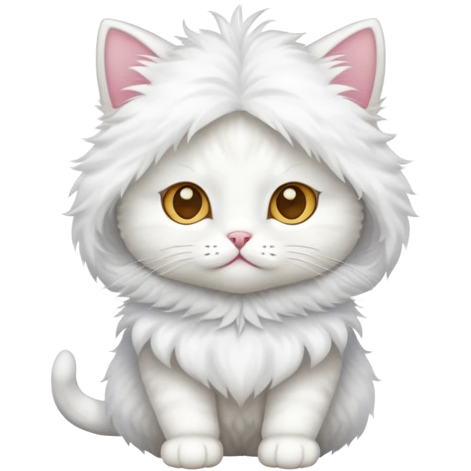 white cat wearing a costume emoji
