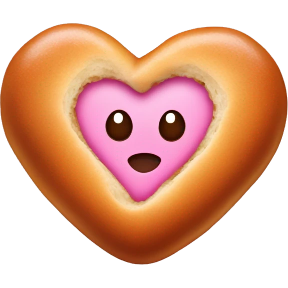Cinammon bun inside pink heart emoji