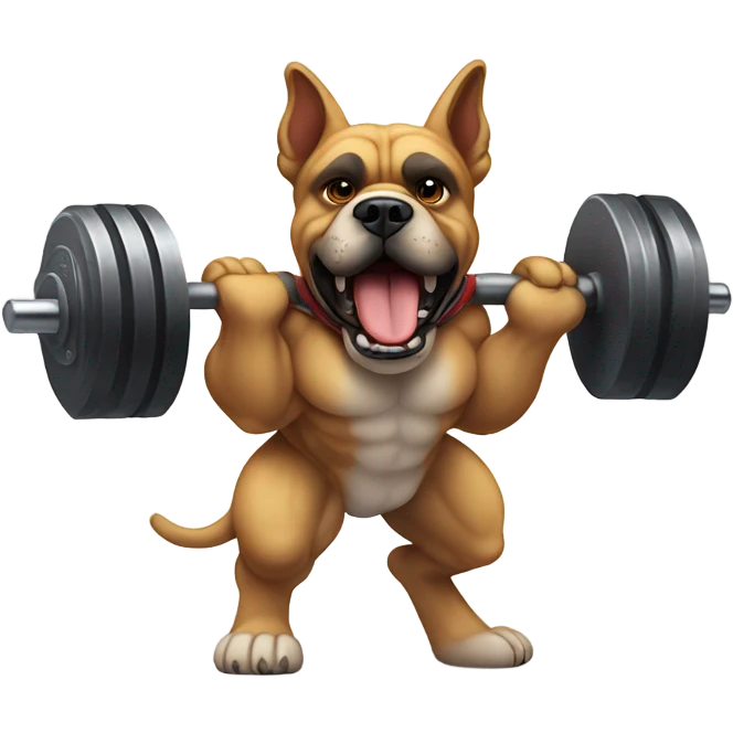 Dog lifting weights  emoji