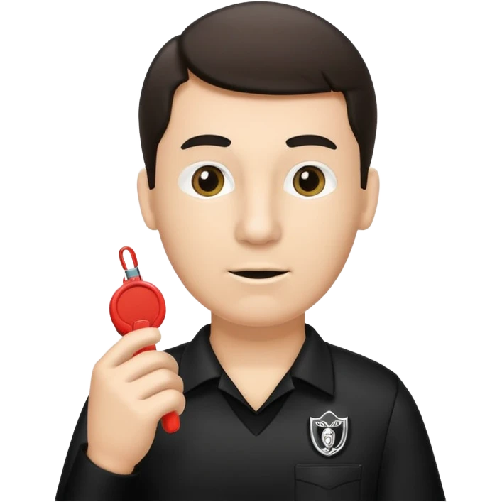 Referee, hold the whistle, black cloth emoji