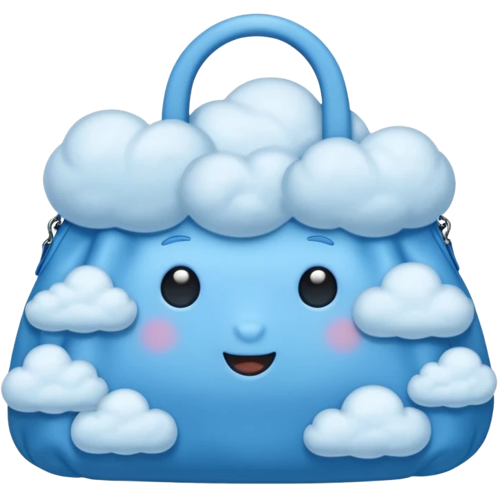 blue fluffy bag emoji