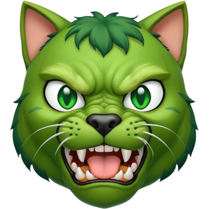 Hulk dog mixed with cat emoji