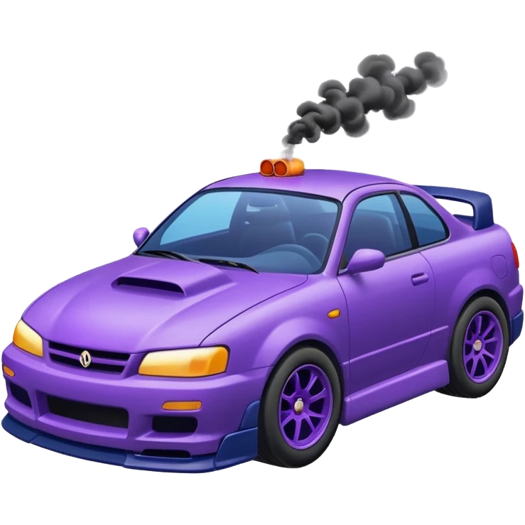 Purple and navy blue car doing a drift. emoji