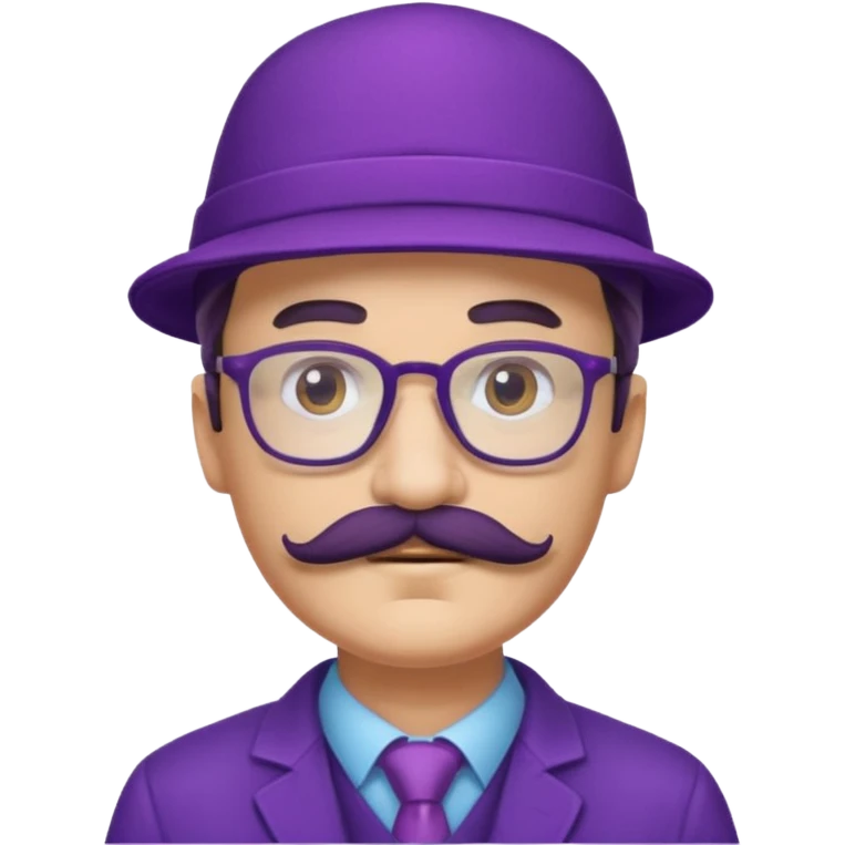 glasses purple man with hat and mustache emoji