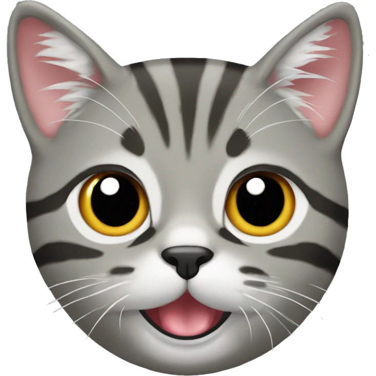 Grey tabby with tongue out  emoji