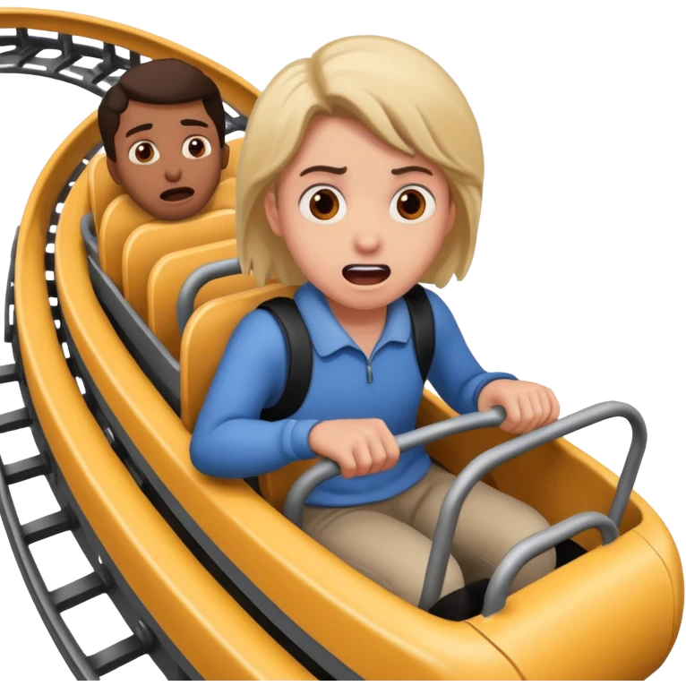a person riding a rollercaster and being really scared emoji
