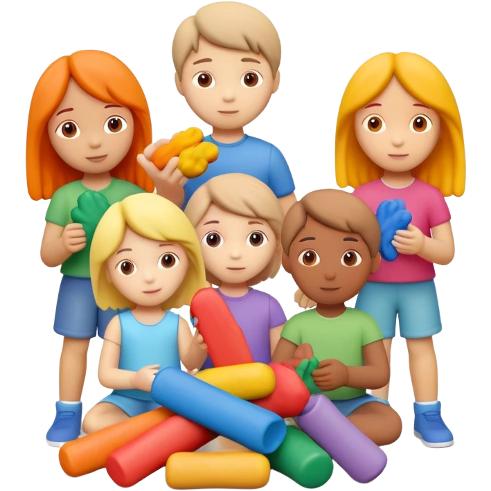 Children will make modeling out of plasticine emoji