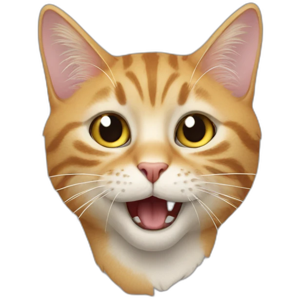 Cat scraeming “waaa” emoji