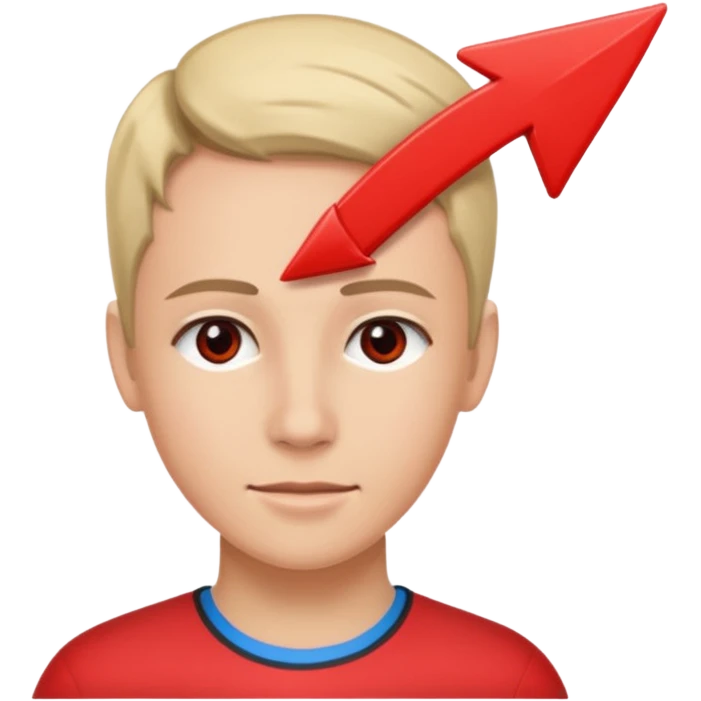 forhead with red arrow indicating it emoji