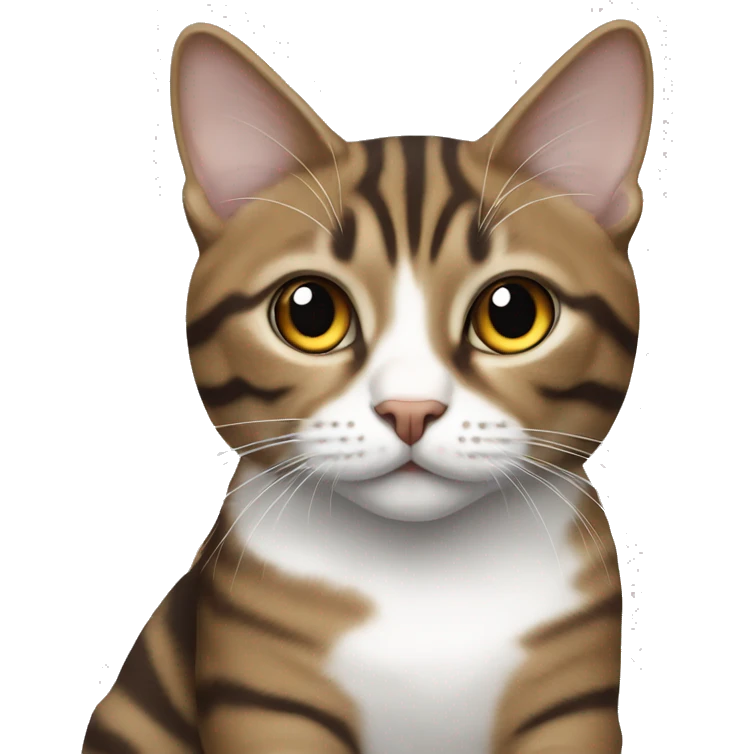 Brown and white tabby sitting emoji