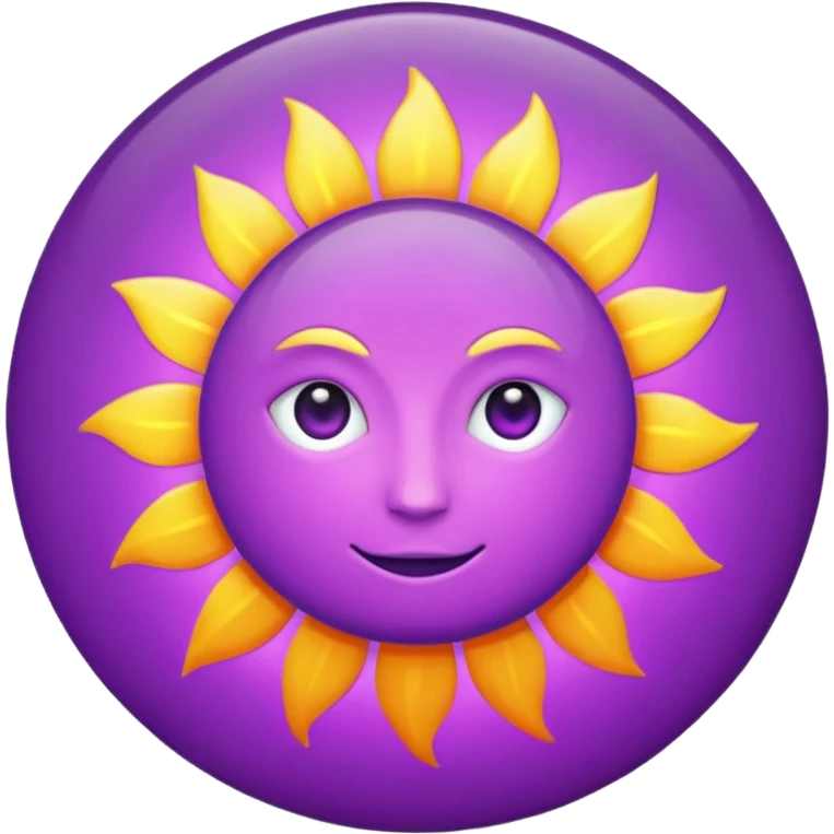 purple sun with no face emoji