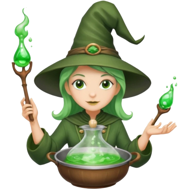 green witch cooking potion emoji