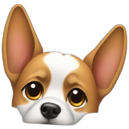 dog ears showing behind a laptop emoji