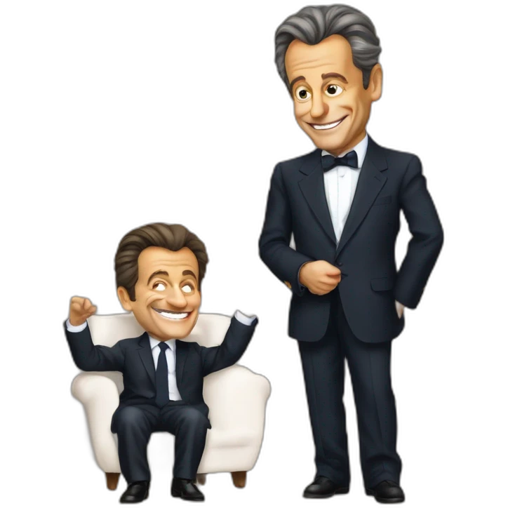 Nicolas Sarkozy qui fait coucou emoji