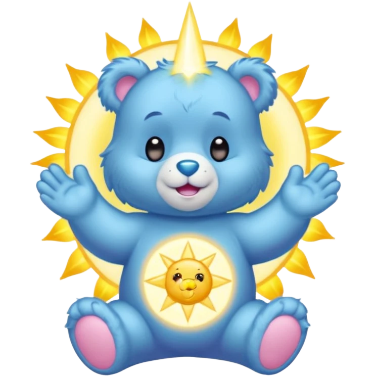 Care bear emitting rays emoji