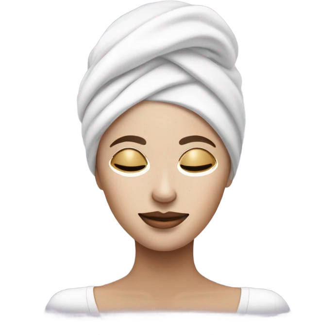 Lady with face mask spa beauty full face relaxing emoji