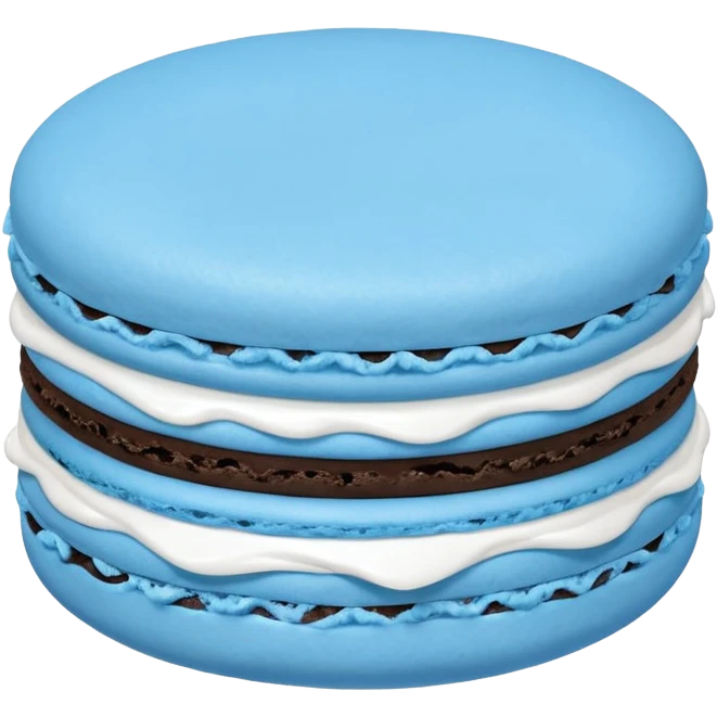 blue macaron with white frosting  emoji
