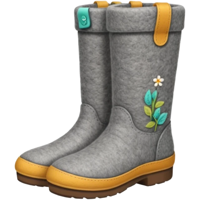 felt boots made entirely of felted wool without soles emoji