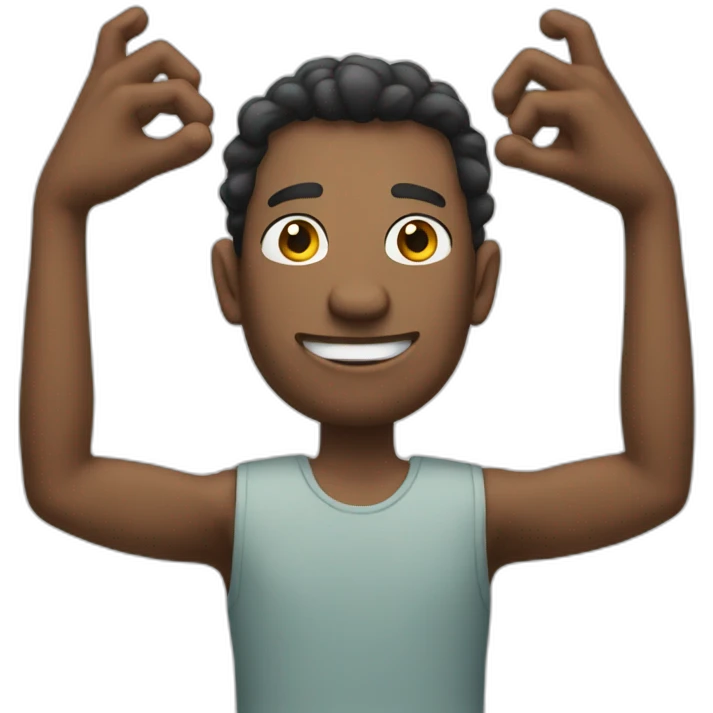 a weird guys with three arms emoji