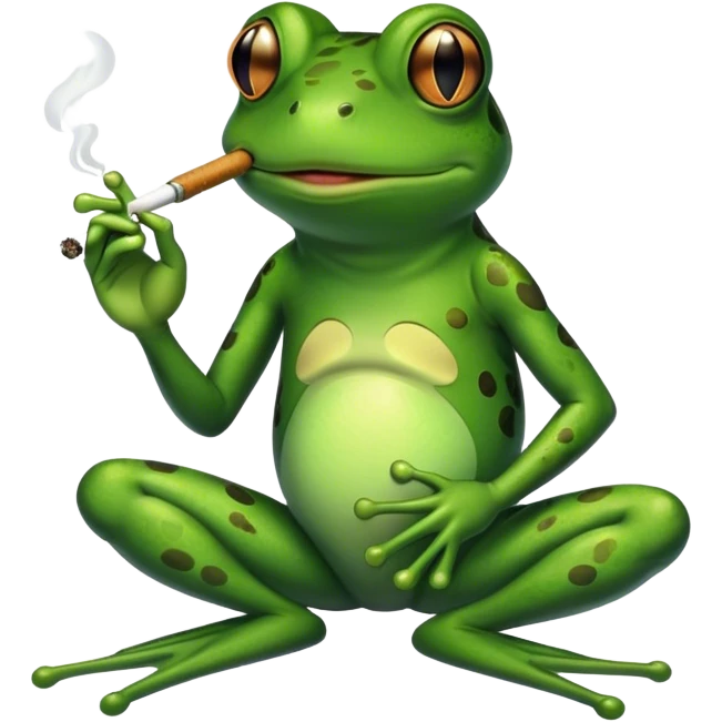Frog smoking joint emoji