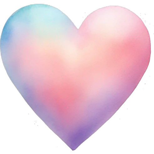 Watercolour pastel heart emoji