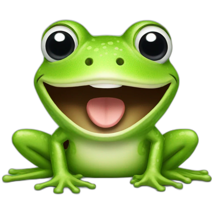 Happy camera frog emoji